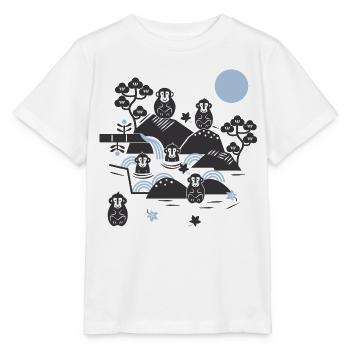 Chillende Affen in einer heißen Quelle l schwarz blau - Stanley/Stella Kinder T-Shirt MINI CREATOR  - Weiß - Vorne - Maike (125cm)
