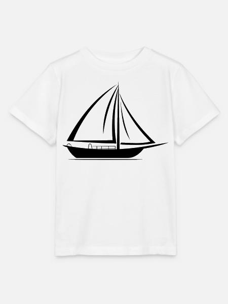Segelboot Zeichnung - Stanley/Stella Kinder T-Shirt MINI CREATOR - Weiß