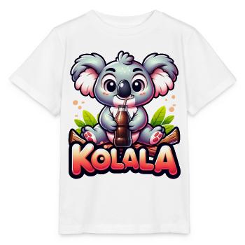 Kolala - Niedlicher Koala mit Cola Wortspiel - Stanley/Stella Kinder T-Shirt MINI CREATOR  - Weiß - Vorne - Maike (125cm)
