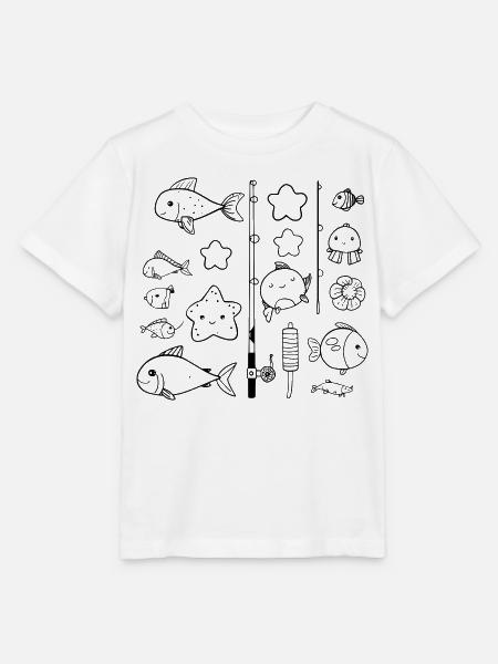 Fischen Comic Stil - Stanley/Stella Kinder T-Shirt MINI CREATOR - Weiß