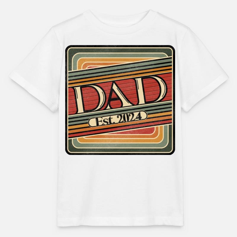 Dad Est. 2024 Retro Design - Stanley/Stella MINI CREATOR Kids’ T-Shirt - white