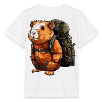 Meerschweinchen Wandern / Bergsteiger Meerschweinc - Stanley/Stella Kinder T-Shirt MINI CREATOR  - Weiß - Vorne - Maike (125cm)