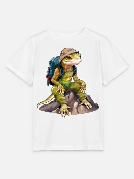 Eidechse Bergsteiger / Wandern Eidechsen - Stanley/Stella Kinder T-Shirt MINI CREATOR - Weiß