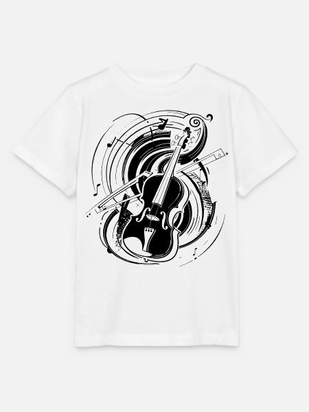 Violine Skizze - Stanley/Stella Kinder T-Shirt MINI CREATOR - Weiß