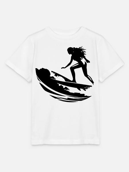 Weiblicher Surfer - Stanley/Stella Kinder T-Shirt MINI CREATOR - Weiß
