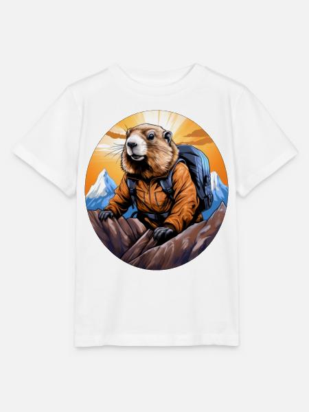 Murmeltier Bergsteiger / Wandern Murmeltiere - Stanley/Stella Kinder T-Shirt MINI CREATOR - Weiß