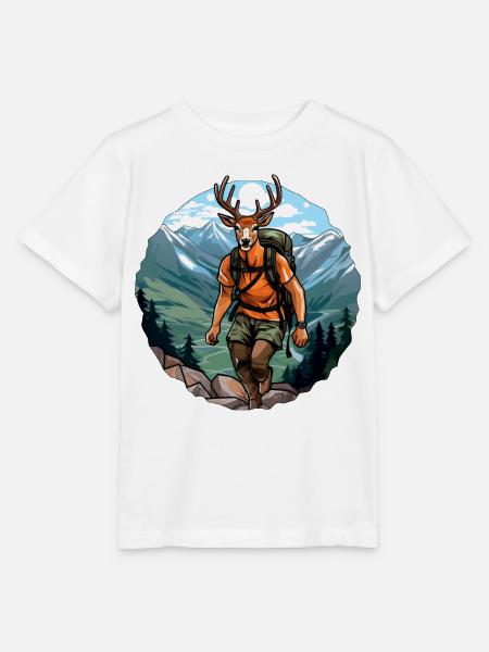 Hirsche Wandern / Bergsteiger Hirsch - Stanley/Stella Kinder T-Shirt MINI CREATOR  - Weiß