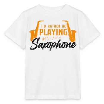 Saxophones I'd Rather Be Playing - Stanley/Stella MINI CREATOR Kids’ T-Shirt - white - Front - Maike (125cm)