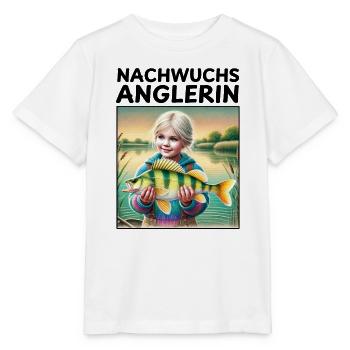 Nachwuchs Anglerin - Stanley/Stella Kinder T-Shirt MINI CREATOR  - Weiß - Vorne - Maike (125cm)