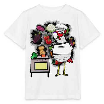 Poulet Cuisinier Cuisiniers Cuisinier - T-shirt bio MINI CREATOR Stanley/Stella Enfant - blanc - Devant - Maike (125cm)