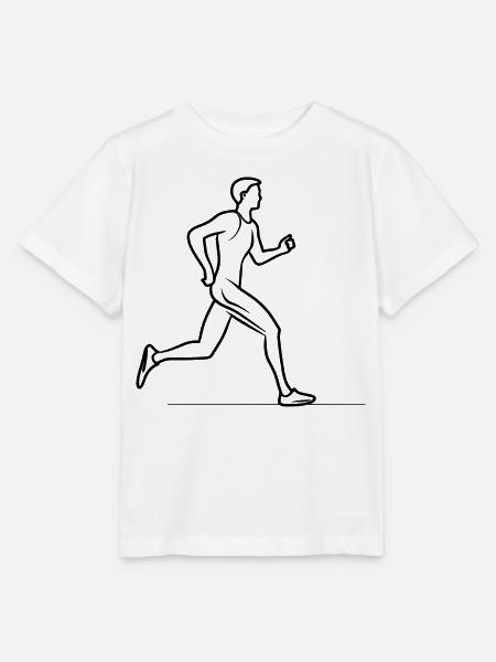 Jogger Junge Strichzeichnung - Stanley/Stella Kinder T-Shirt MINI CREATOR - Weiß