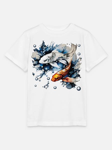 Koifishes and bubbles - Stanley/Stella MINI CREATOR Kids’ T-Shirt - white