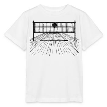 Volleyball Ball und Netz - Stanley/Stella Kinder T-Shirt MINI CREATOR  - Weiß - Vorne - Maike (125cm)