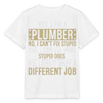 je suis plombier non je ne peux pas réparer stupide je peux réparer - T-shirt bio MINI CREATOR Stanley/Stella Enfant - blanc - Devant - Maike (125cm)