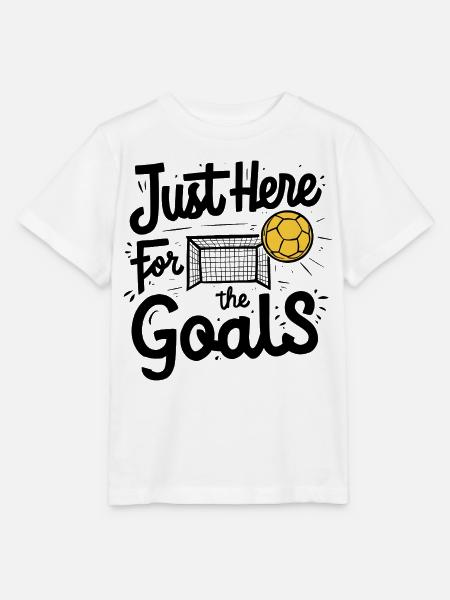 Just Here for the Goals - Stanley/Stella Kinder T-Shirt MINI CREATOR  - Weiß