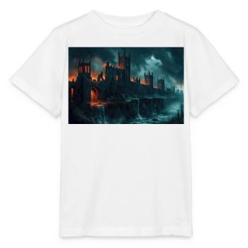 Poster Illustration Paysage médiéval en ruine - T-shirt bio MINI CREATOR Stanley/Stella Enfant - blanc - Devant - Maike (125cm)