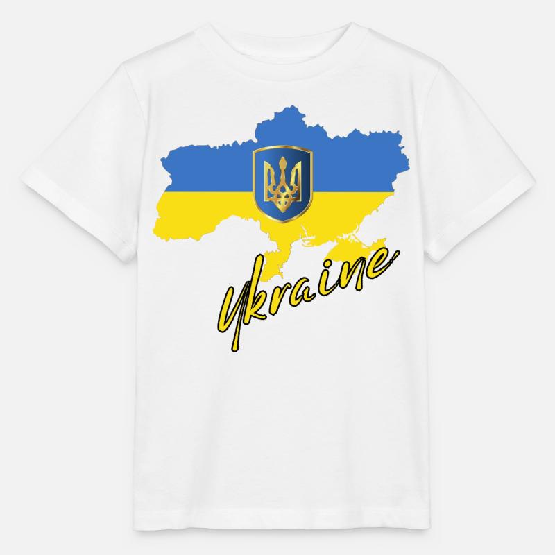 Fierté ukrainienne, drapeau ukrainien - T-shirt bio MINI CREATOR Stanley/Stella Enfant - blanc