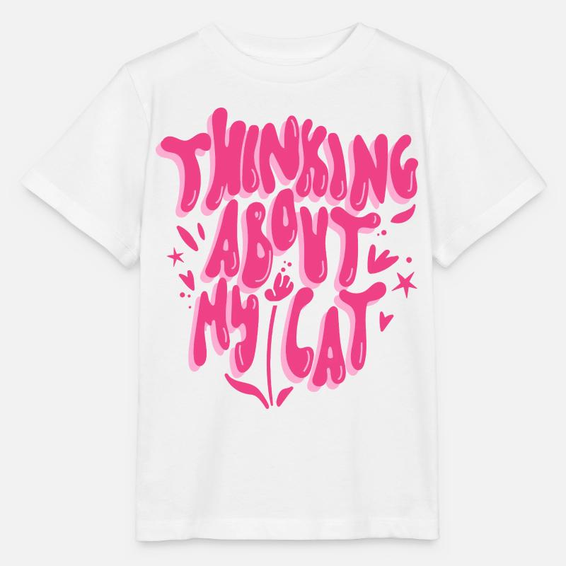 Penser à mon chat – L’amour des chats - T-shirt bio MINI CREATOR Stanley/Stella Enfant - blanc