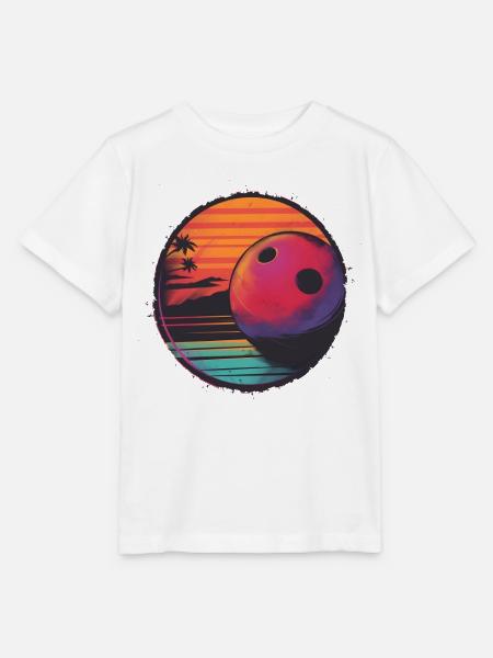 Retrowave Bowling Kugel - Stanley/Stella Kinder T-Shirt MINI CREATOR  - Weiß