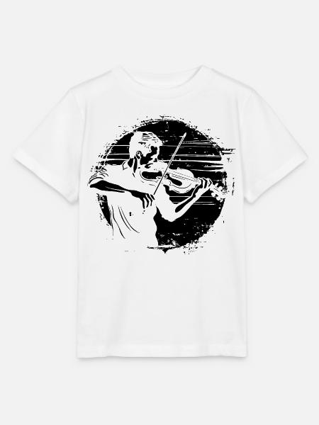 Violinist Zeichnung - Stanley/Stella Kinder T-Shirt MINI CREATOR  - Weiß