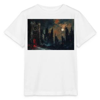 Poster Illustration Paysage médiéval en ruine - T-shirt bio MINI CREATOR Stanley/Stella Enfant - blanc - Devant - Maike (125cm)