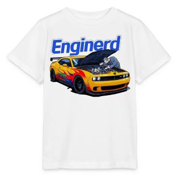 Muscle Car en cours de travail par un mécanicien - T-shirt bio MINI CREATOR Stanley/Stella Enfant - blanc - Devant - Maike (125cm)