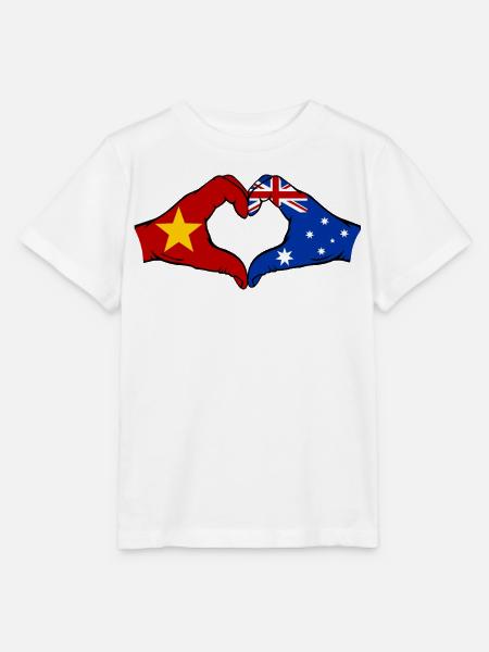 Vietnam Australien Flagge Hände Herzform - Stanley/Stella Kinder T-Shirt MINI CREATOR - Weiß
