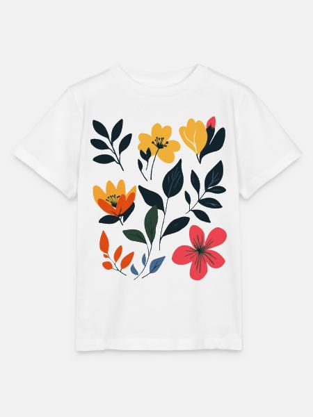 Retro-Blumenwiese: Sommerliche Blütenzauber - Stanley/Stella Kinder T-Shirt MINI CREATOR - Weiß