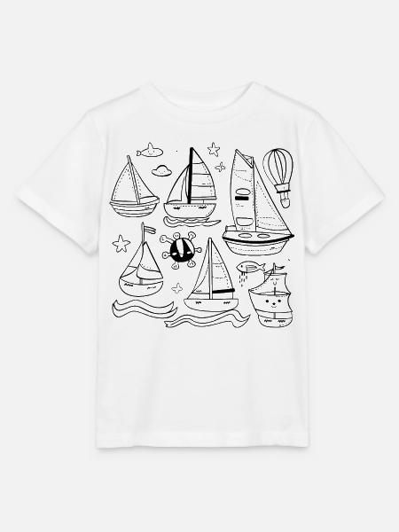 Segeln Comic Stil - Stanley/Stella Kinder T-Shirt MINI CREATOR - Weiß