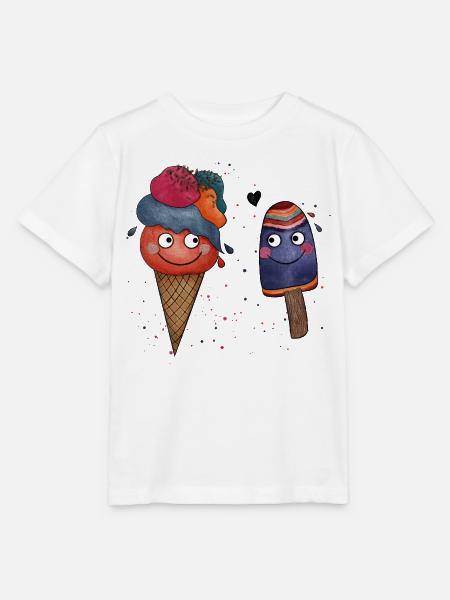 Icecream Summer Love Illustration - Stanley/Stella Kinder T-Shirt MINI CREATOR  - Weiß