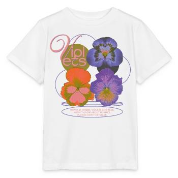 Poème de Violet Fleur Humour - T-shirt bio MINI CREATOR Stanley/Stella Enfant - blanc - Devant - Maike (125cm)