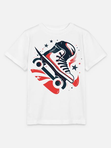 Roller Skates Zeichnung - Stanley/Stella Kinder T-Shirt MINI CREATOR  - Weiß