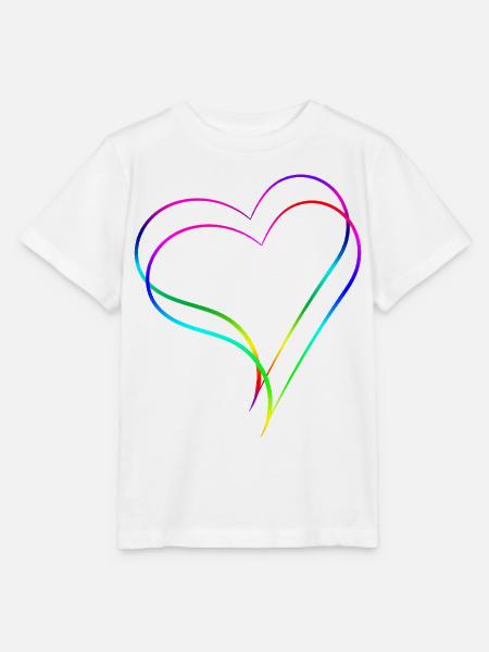 Herzen Regenbogen - Liebe - Stanley/Stella Kinder T-Shirt MINI CREATOR - Weiß