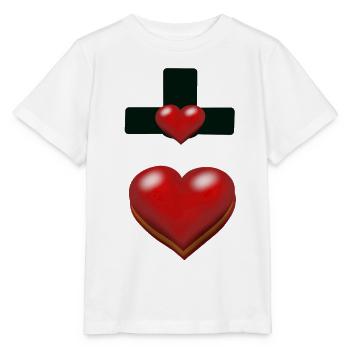 Kreuz Kreuze Herz Herzen - Stanley/Stella Kinder T-Shirt MINI CREATOR  - Weiß - Vorne - Maike (125cm)
