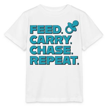 Parentalité – Alimentation, Transport, Chase, Répétition - T-shirt bio MINI CREATOR Stanley/Stella Enfant - blanc - Devant - Maike (125cm)