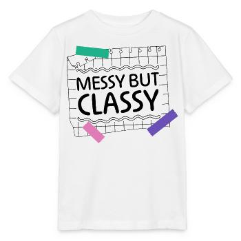 Messy but Classy – Parent Lifestyle Statement - Stanley/Stella MINI CREATOR Kids’ T-Shirt - white - Front - Maike (125cm)