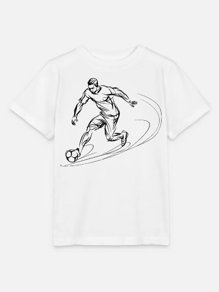 Fußballspieler Skizze - Stanley/Stella Kinder T-Shirt MINI CREATOR  - Weiß