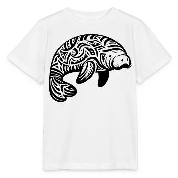 Lamantin tribal - T-shirt bio MINI CREATOR Stanley/Stella Enfant - blanc - Devant - Maike (125cm)