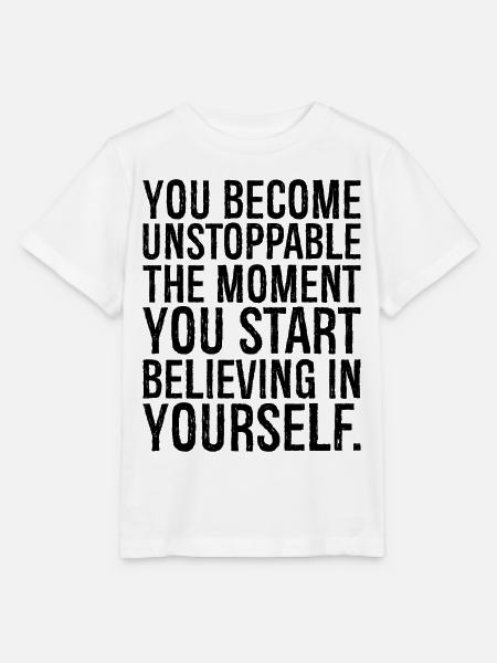 Du wirst unaufhaltsam, sobald du anfängst - Stanley/Stella Kinder T-Shirt MINI CREATOR  - Weiß