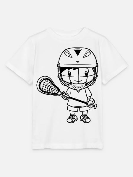 Lacrosse Junge Cartoon - Stanley/Stella Kinder T-Shirt MINI CREATOR  - Weiß