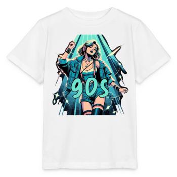 Frau tanzt Tanzen 90er Retro Disco Disko Geschenk - Stanley/Stella Kinder T-Shirt MINI CREATOR  - Weiß - Vorne - Maike (125cm)