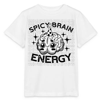 Spicy Brain Energy – ADHD Chaos Humor - Stanley/Stella Kinder T-Shirt MINI CREATOR  - Weiß - Vorne - Maike (125cm)