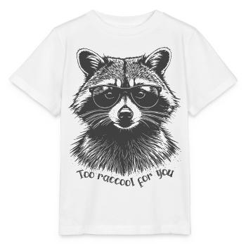 Too raccool for you - Lustiger Waschbär mit Brille - Stanley/Stella Kinder T-Shirt MINI CREATOR  - Weiß - Vorne - Maike (125cm)