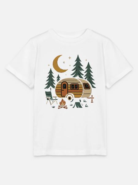Nächtliches Camping-Szenen-Design - Stanley/Stella Kinder T-Shirt MINI CREATOR  - Weiß