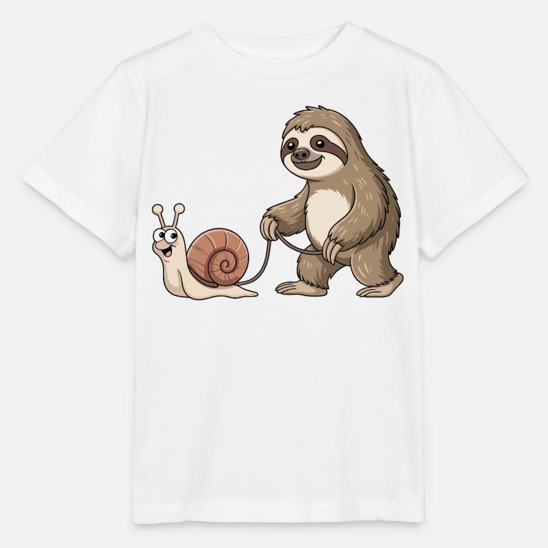 Faultier und Schnecke - Stanley/Stella Kinder T-Shirt MINI CREATOR - Weiß