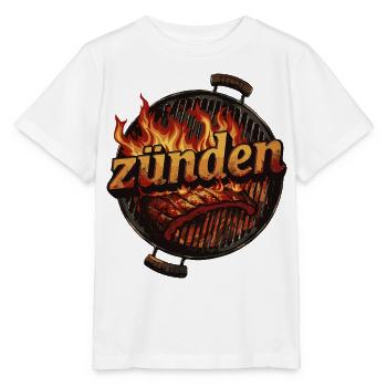 zünden grillen Grill BBQ anzünden Geschenk - Stanley/Stella Kinder T-Shirt MINI CREATOR  - Weiß - Vorne - Maike (125cm)