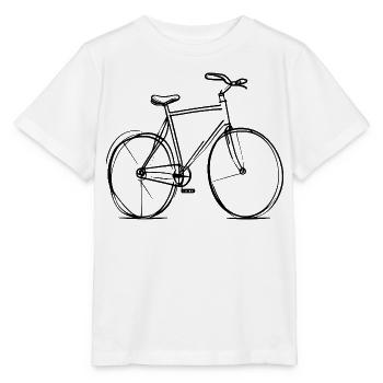 Bicycle Line Drawing - Stanley/Stella MINI CREATOR Kids’ T-Shirt - white - Front - Maike (125cm)