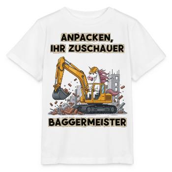 Maître excavatrice licorne - T-shirt bio MINI CREATOR Stanley/Stella Enfant - blanc - Devant - Maike (125cm)
