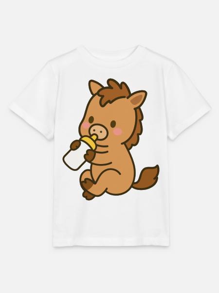 Pfohlen mit Milchflasche - Stanley/Stella Kinder T-Shirt MINI CREATOR  - Weiß