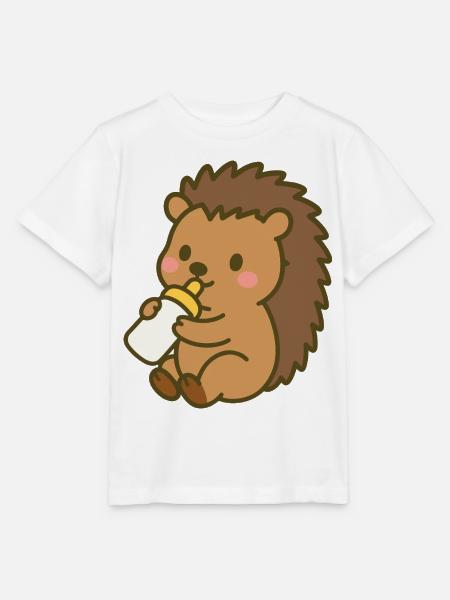 Igelchen mit Milchflasche - Stanley/Stella Kinder T-Shirt MINI CREATOR - Weiß